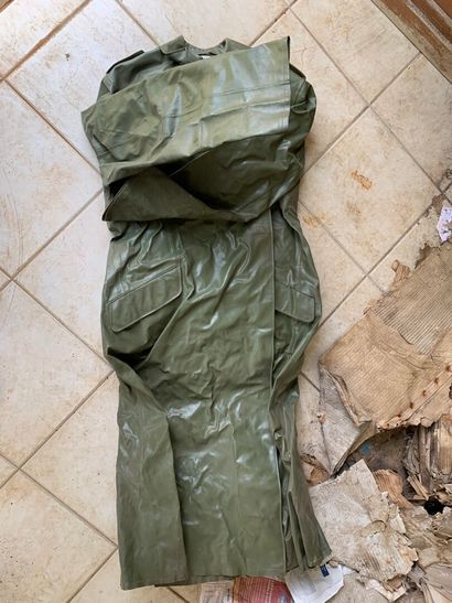 Coat, in green oilcloth. In the state