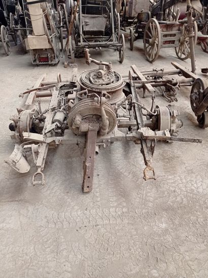 Front axle with two hubs.