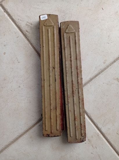 Pair of vehicle indicators.
