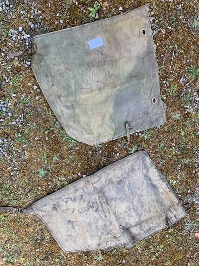Canvas doors, one of which is camouflage...