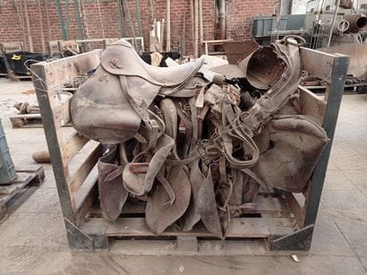 Set of leather saddles.