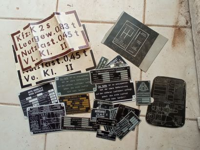 Lot of reproductions of vehicle identification...