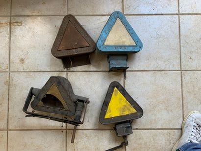 Set of 4 truck warning triangles.