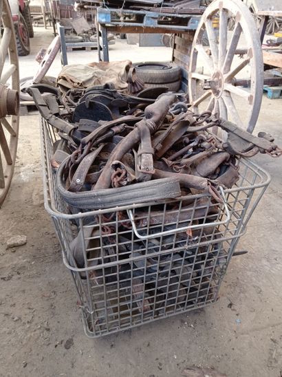 Lot of leather harness with bits and var...
