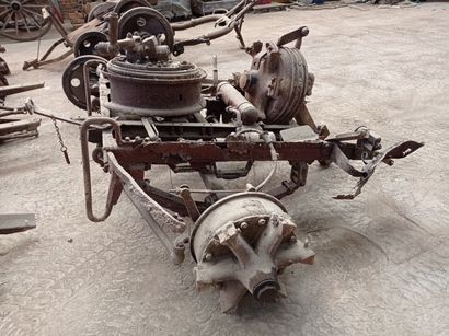 Front axle with two hubs.