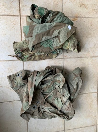 Set of 2 camouflaged tent covers.