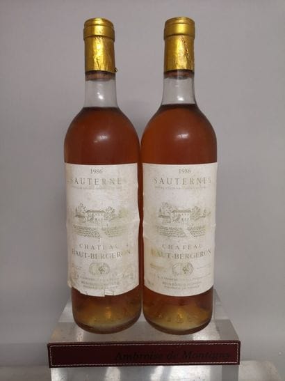 2 bottles Château HAUT BERGERON - Sauternes...
