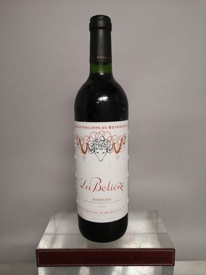 1 bottle La BELIERE (Baron Philippe de Rothschild)...
