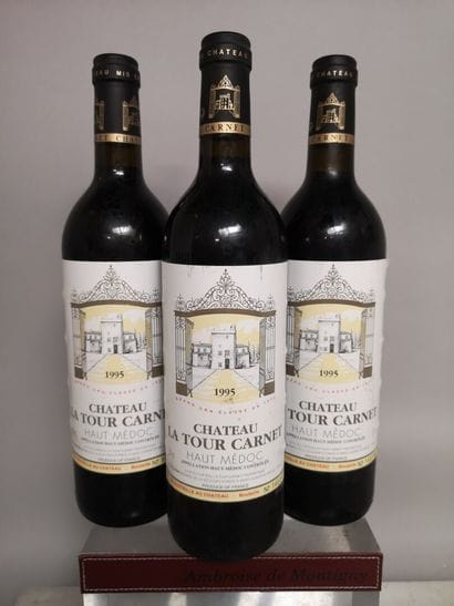 3 bottles Château La TOUR CARNET - Haut Médoc...