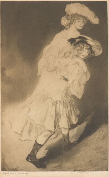 Edgar CHAHINE (1874-1947) 

Promenade nocturne,...