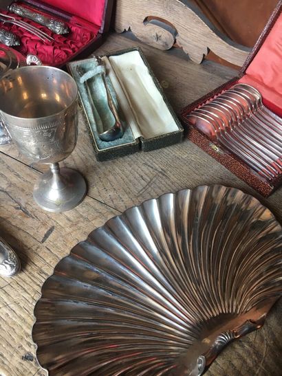 Lot of silver, silver plated and pewter utensils...