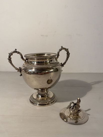 Empire style silver-plated metal service,...