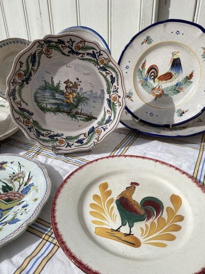 Lot en Quimper, Rouen, Gien et divers manufactures,...