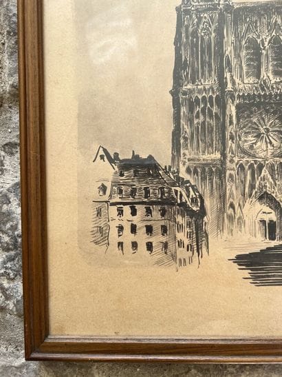 P. Lacombe, XXe siècle

Vue d'une cathédrale

Encre...