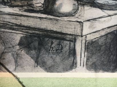 Lot of six pieces including four framed with...