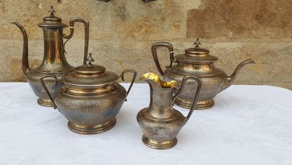 Coffee and tea set in silver, Minerve mark.

Including...