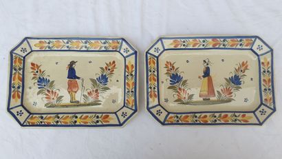 Deux plats Henriot Quimper.

L.28, L.20 ...