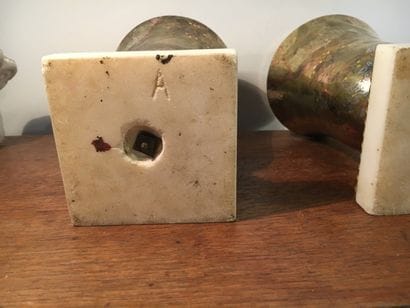 Pair of gilt bronze vases, probably Japanese...