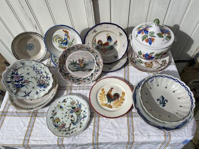 Lot en Quimper, Rouen, Gien et divers manufactures,...