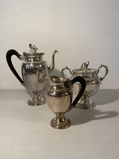 Empire style silver-plated metal service,...