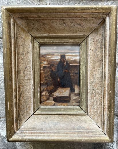 Lot of five small framed pieces; contemporary...
