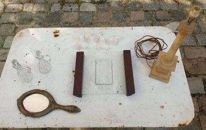 MANNETTE including :

A pair of decanters,...