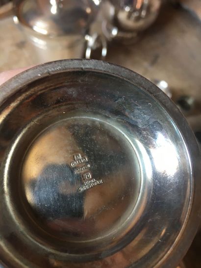 Set of pewter and silver plated utensils...