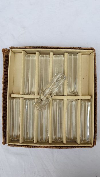 Set of cutlery in their cases (knives, salad...