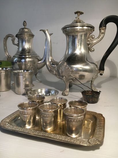 Lot of silver plated metal including: 

2...