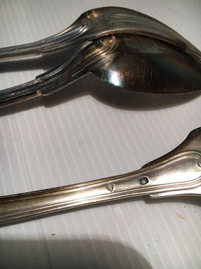 Silver lot including : 

4 cutlery net model,...