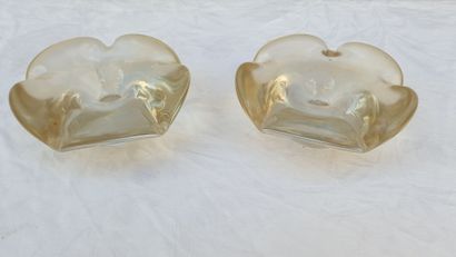 DAUM, Nancy, XXth century

Pair of candlesticks...