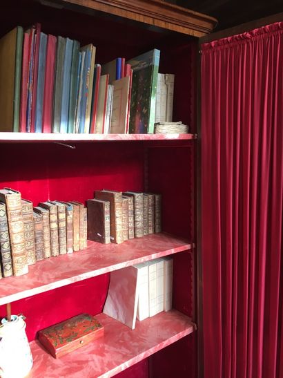 Bibliothèque de style Louis XV en placage...