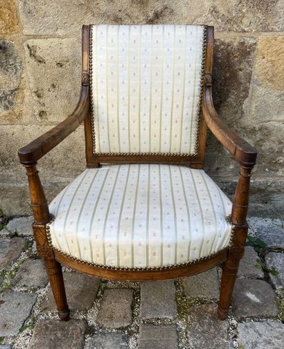 Fauteuil directoire en bois naturel

A dossier...