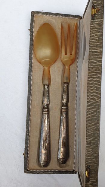 Set of cutlery in their cases (knives, salad...