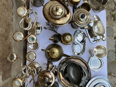 MANNETTE of silver plated metal, pewter and...