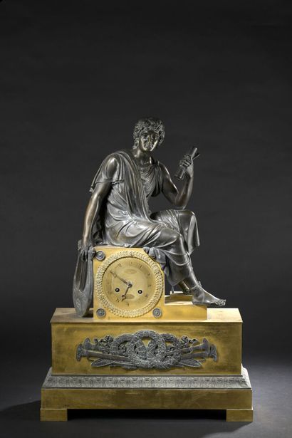 Pendule en bronze ciselé et doré d'époque...