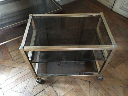 Coffee table in glass and wood rectangular

H....