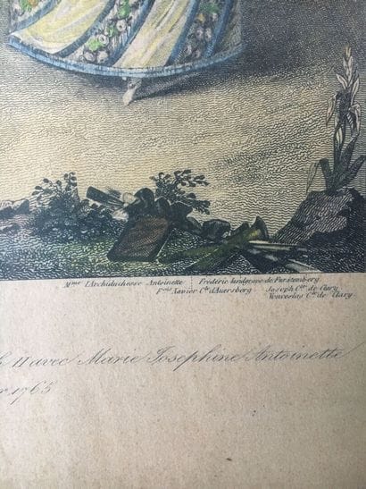 Lot of two engravings in colors, XIXth and...
