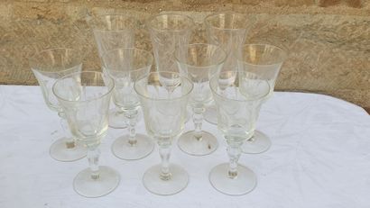 HANDKERCHIEF of glassware including footed...