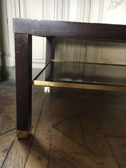 Coffee table in glass and wood rectangular

H....