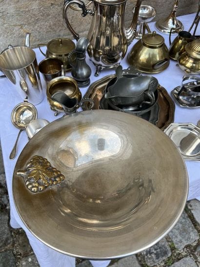 MANNETTE of silver plated metal, pewter and...