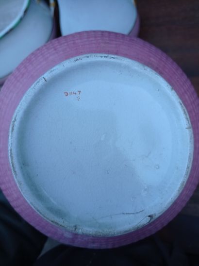 Lot including two basins of toilet, two pots...
