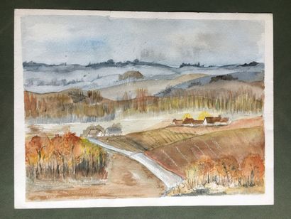 Lot of six pieces including four framed with...
