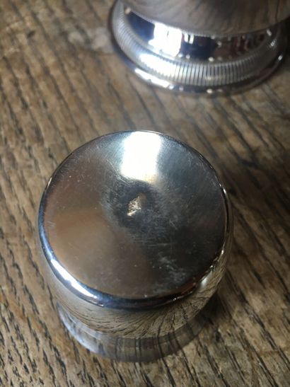 Set of pewter and silver plated utensils...