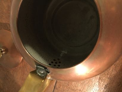 Tinned copper kettle, 20th century

H. 24...