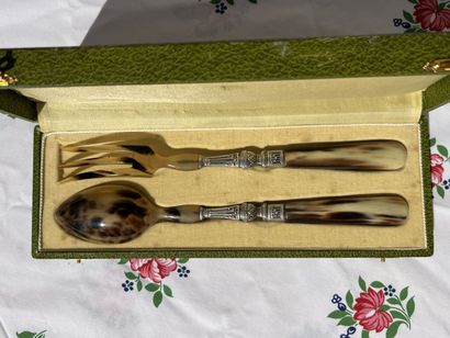 HANDKERCHIEF including salad servers, horn...