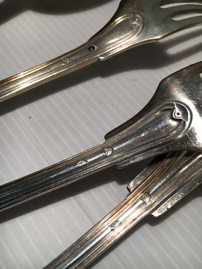Silver lot including : 

4 cutlery net model,...