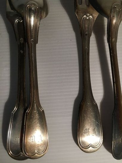 Silver lot including : 

4 cutlery net model,...