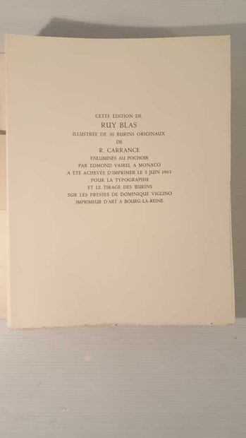 HUGO (Victor). Ruy Blas. Monte-Carlo, Edition...
