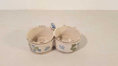 Nevers earthenware oil and vinegar cruet...